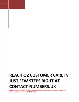 O2 contact number