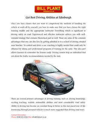 Driving lessons Edinburgh