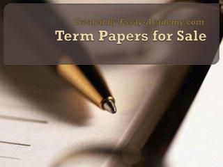 Term Paper for Sale