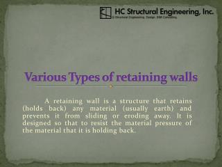 Various Types of retaining walls