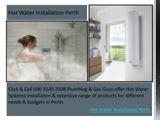 Hot Water Installation Perth