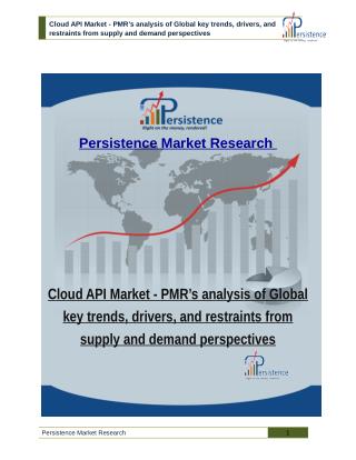 Cloud API Market - PMR’s analysis of Global key trends, drivers, and restraints from supply and demand perspectives