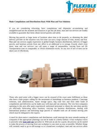 Make Compilations and Distributions Basic With Man and Van Solutions