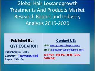 Global Hair Lossandgrowth Treatments And Products Market 2015 Industry Trends, Analysis, Outlook, Development, Shares, F