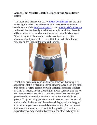 Aspects That Must Be Checked Before Buying Men’s Boxer Briefs