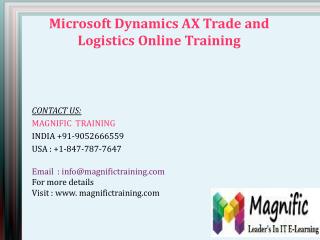 MICROSOFT DYNAMICS AX TRADE AND LOGISTICS online training in USA|UK