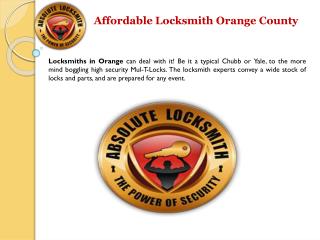 Affordable Locksmith In California Orange County