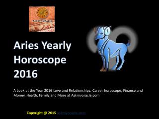 Free Aries Yearly Horoscope 2016 Predictions