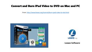 Convert and burn i pad video to dvd on mac and pc
