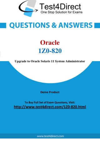 Oracle 1Z0-820 Test - Updated Demo