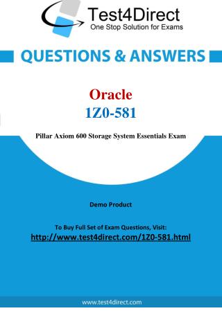 1Z0-581 Oracle Exam - Updated Questions
