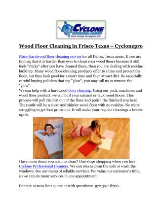 Wood Floor Cleaning in Frisco Texas – Cyclonepro