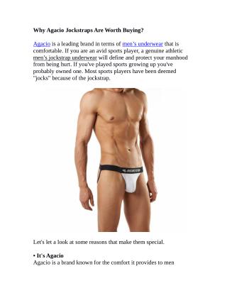 Why Agacio Jockstraps Are Worth Buying?