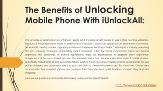 Benefits of Unlocking Mobile Phone with iUnlockAll