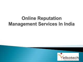 Online Reputation Management Services In India