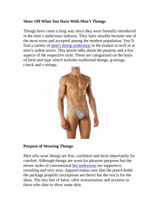 Show Off What You Have With Men’s Thongs