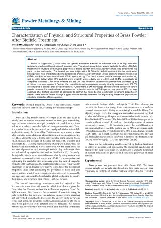 THE STUDY OF BRASS POWDER AFTER BIOFIELD TREATMENT