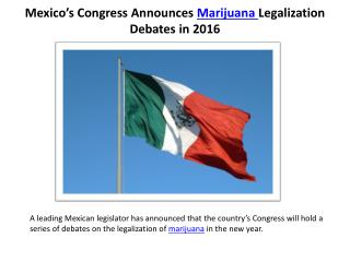 Mexico’s Congress Announces Marijuana Legalization Debates in 2016