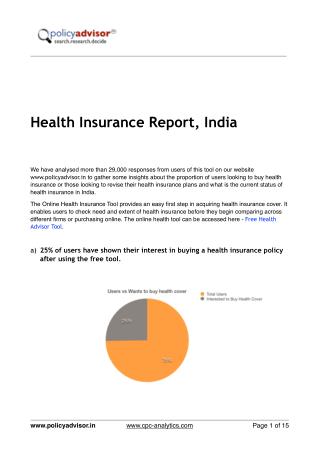 health insurance research report 2015-16