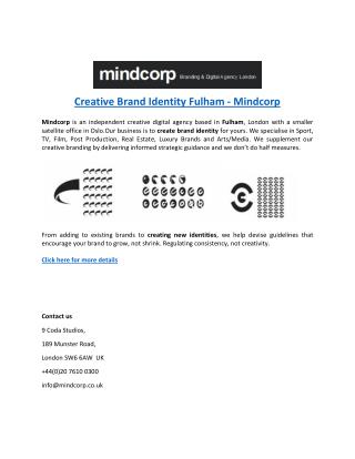 Creative Brand Identity Fulham - Mindcorp