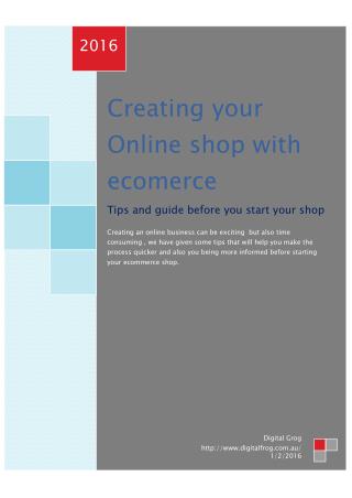 Best ecommerce solutions 2016