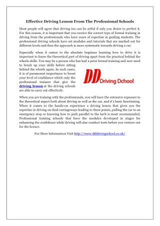 Effective Driving Lesson From The Professional Schools