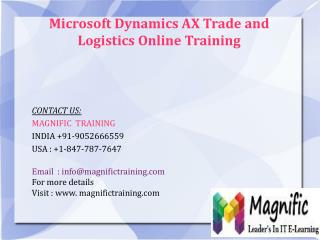 Microsoft Dynamics Ax Trade And Logistics Online Training in Malaysia