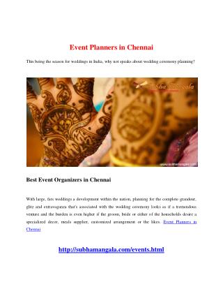 Event Planners in Chennai