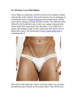 It’s All about Cover Male Bikinis