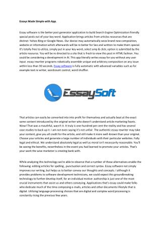 About Essay software