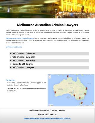 Melbourne Australian Criminal Lawyers