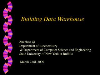Building Data Warehouse