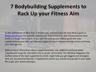 7 Bodybuilding Supplements to rack up your fitness aim
