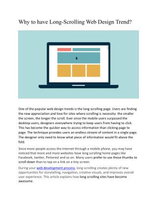 Why to have Long-Scrolling Web Design Trend?
