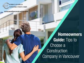 Tip to Choose General Contractors in Vancouver