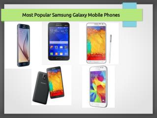 Most Popular Samsung Galaxy Mobile Phones