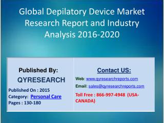 Global Depilatory Device Market 2016 Industry Applications, Study, Development, Growth, Outlook, Insights and Overview