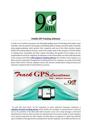 Mobile GPS Tracking Software