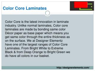 Color Core Laminates