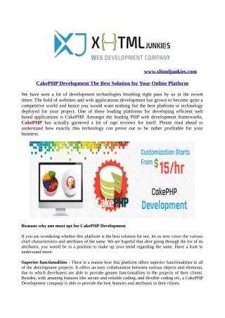 CakePHP Development The Best Solution for Your Online Platform