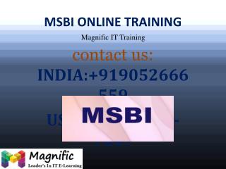 Msbi online training in usa