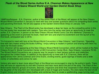 Flesh of the Blood Series Author E.A. Channon Makes Appearance at New Orleans Wizard World and Garden District Book Shop