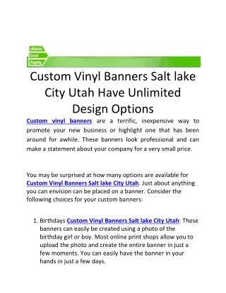 Custom Vinyl Banners Salt lake City Utah