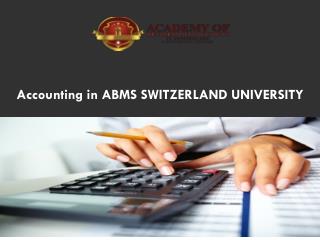 Accounting in Abms Switzerland University