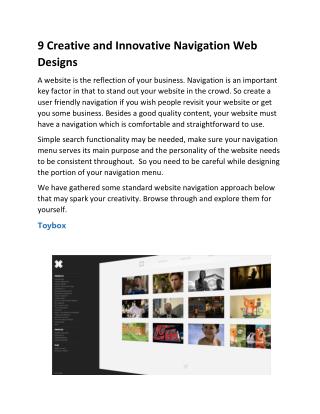 9 Creative and Innovative Navigation Web Designs