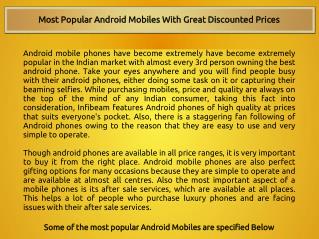 Most Popular Android Mobiles With Great Discounted Prices