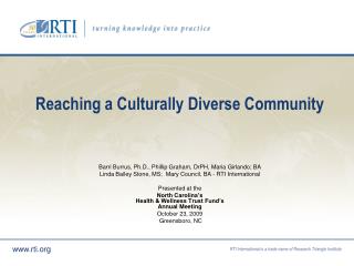 Reaching a Culturally Diverse Community