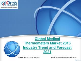 Global Medical Thermometers Market Report: 2016 Edition