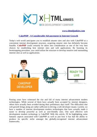 CakePHP - A Considerable Advancement in Internet Growth