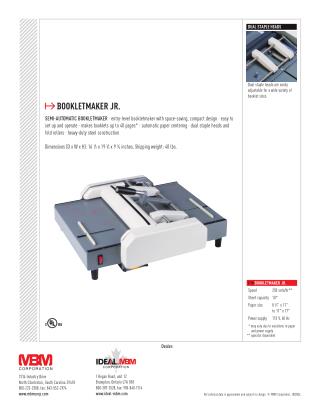 MBM Booklet Maker Jr at US$ 799.00 - Printfinish.com